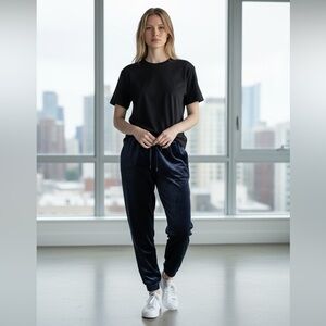 Fabletics- Large- Velvet Jogger- Blue